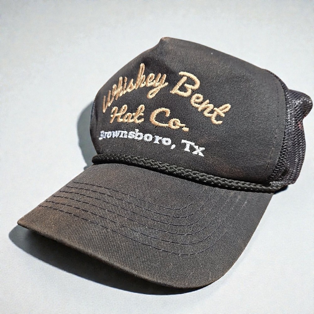 Whiskey Bent‎ Hat Co Trucker Hat Black Brownsboro Texas OSFA Snapback Roper Cap - Picture 2 of 10